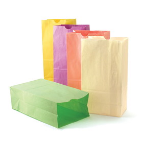 Hygloss HYG66289-3 Colorful Paper Bags Sz6, Pastel Assorted Colors (3 PK)