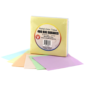 Hygloss Products HYG88269 5In Tissue Squares Pastel 480 Pcs.