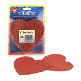 Hygloss Products HYG91044 Doilies 4 Red Heart 100/Pk