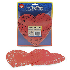 Hygloss Products HYG91064 Doilies 6 Red Hearts 100/Pk