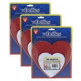 Hygloss HYG94466-3 Doilies White & Red Hearts, 24 Each 4In 6In (3 PK)