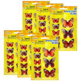 Insect Lore ILP3801-6 3D Butterfly Stickers Big Pk (6 PK)