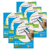 Array INVAS8511-3 Dry Erase Sheets White, 5 Per Pk Self-Adhesive 8-1/2 X 11 (3 PK)