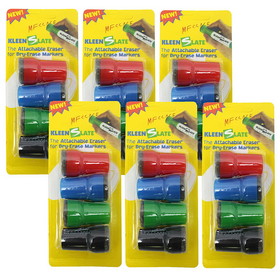 KleenSlate KLS0832-6 Attachable Erasers For Dry, 4 Per Pk For Lrg Bbl Marker Carded (6 PK)