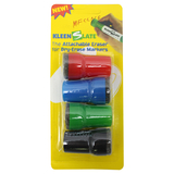 Kleenslate Concepts KLS0832 Attachable Erasers For Dry 4-Pk Erase For Lrg Barrel Marker Carded