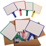 KleenSlate KLS5125 Set Of 10 Blank/Lined Paddles, Dry Erase