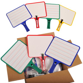 KleenSlate KLS5125 Set Of 10 Blank/Lined Paddles, Dry Erase