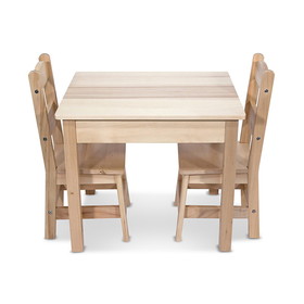Melissa & Doug LCI2427 Wooden Table & Chairs Natural