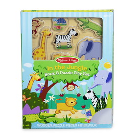 Melissa & Doug LCI31590 Book & Puzzle Play St In The Jungle