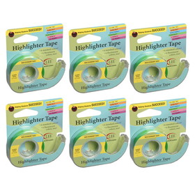 Lee Products LEE13976-6 Removable Highlighter Tape, Green (6 RL)