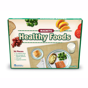 Learning Resources LER0497 Magnetic Healthy Foods 34 Pcs W/ Placemat