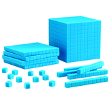 Learning Resources LER0930 Base Ten Starter Set Plastic Blue - 100 Units 30 Rods 10 Flats 1 Cube