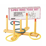 Dick Martin Sports MASRT4 Ring Toss Game 5-Peg Base Wood - Pegs 4 Plastic Rings