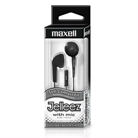 Maxell MAX191569 Jelleez Soft Earbuds W/ Mic Black