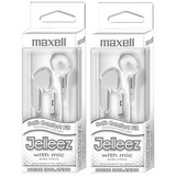Maxell MAX199728-2 Jelleez Soft Earbuds With, Mic White (2 EA)