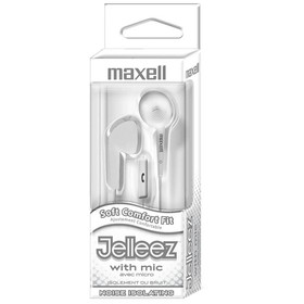 Maxell MAX199728 Jelleez Soft Earbuds With Mic White