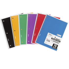 Mead MEA05512 Notebook Spiral Single 70 Sht Ct Subject