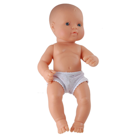 Miniland Educational MLE31032 Newborn Baby Doll White Girl 12-5/8L
