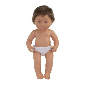 Miniland Educational MLE31068 15In Baby Doll Down Syndrome Boy, Anatomically Correct