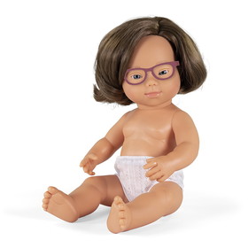 Miniland Educational MLE31110 Caucasian Girl With Down Syndrome, With Glasses
