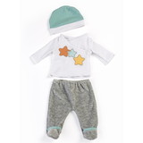 Miniland Educational MLE31222 Gender Neutral Doll 2Pc Pajama Set, In Grey