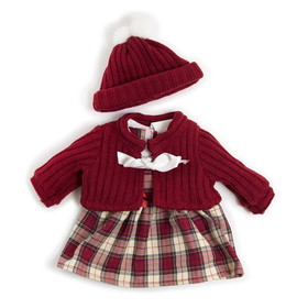 Miniland Educational MLE31558 Doll Clothes Cold Weather Dress Red