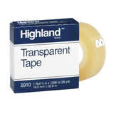 3M MMM5910341296 Tape Highland Transparent 3/4X1296