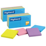 Highland MMM6549B-2 Highland Self Stick 12 Pads, Per Pk 3X3 Removable Notes (2 PK)