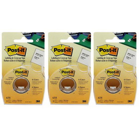 Post-it MMM658-3 Post It Labeling & Cover Up, Tape 6 Line Coverage 1X700 (3 RL)
