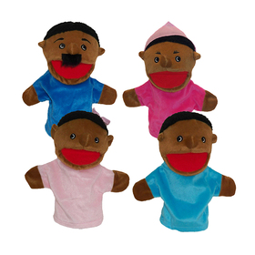 Get Ready Kids MTB360 Family Bigmouth Puppets African - American Family Of 4