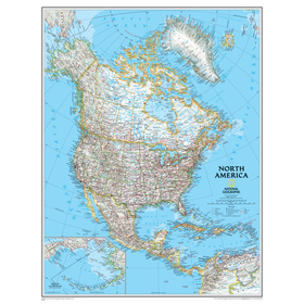 National Geographic Maps NGMRE00620148 North America Wall Map 24 X 30