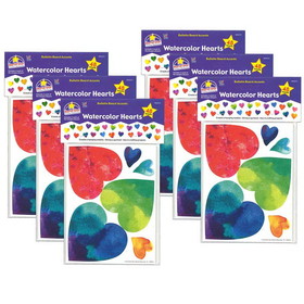 North Star Teacher Resources NST3215-6 Watercolor Hearts Accents (6 PK)