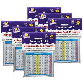 North Star Teacher Resources NST9054-6 Adhesive Desk Prompts, Counting 1-120 (6 PK)