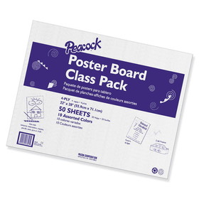 Pacon PAC0076347 Poster Board 50 Sheets Asst Colors, Class Pack 22X28