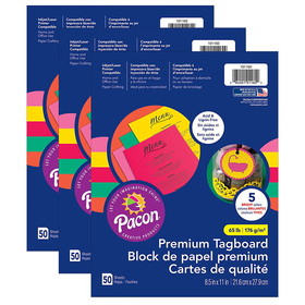Pacon PAC101160-3 Hyper Premium Tagboard Asst (3 PK)