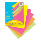 Pacon PAC101181 Array Card Stock Hyper 100 Sht Assortment 5 Colors 8- 1/2 X 11