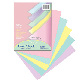 Pacon PAC101315 Array Card Stock Pastel 100 Sht 5 Colors 8- 1/2 X 11