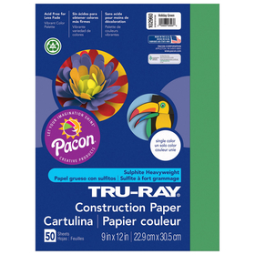 Pacon PAC102960 Tru Ray 9 X 12 Holiday Green 50 Sht Construction Paper