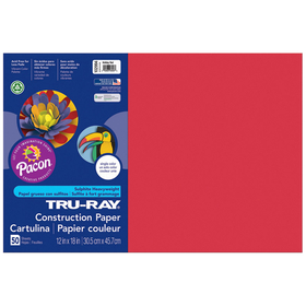 Pacon PAC102994 Tru Ray 12 X 18 Holiday Red 50 Sht Construction Paper
