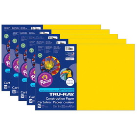 Tru-Ray PAC103036-5 Tru Ray 12X18 Yellow, Construction Paper 50Sht Per Pk (5 PK)