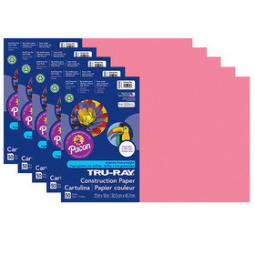 Tru-Ray PAC103045-5 Tru Ray 12X18 Shocking Pink, Construction Paper 50Sht Per Pk (5 PK)