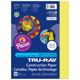 Pacon PAC103402 Tru Ray Lively Lemon 9X12 Fade - Resistant Construction Paper