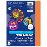 Pacon PAC103404 Tru Ray Electric Orange 9X12 Fade - Resistant Construction Paper