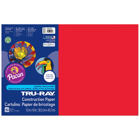 Pacon PAC103432 Tru Ray 12 X 18 Festive Red 50 Sht - Construction Paper
