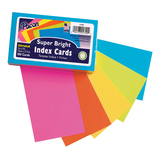 Pacon PAC1720 Super Bright Index Cards 3X5 Unrule