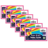 Pacon PAC1726-6 Super Bright Index Cards 3X5, Ruled (6 PK)