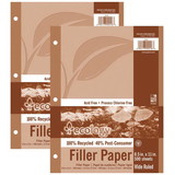 Ecology PAC2416-2 Recycled Filler Paper Wht, 500 Shts 3/8In Ruled (2 PK)