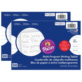 Pacon PAC2418-2 Handwriting Paper 1/8In Rule, 500 Sht Per Pk 10.5X8 (2 Rm)