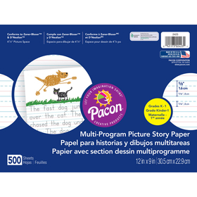 Pacon PAC2423 Picture Story Paper 500 Sht 12 X 9 5/8 In Long Rule