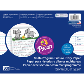 Pacon PAC2424 Picture Story Paper 500 Sht 12 X 9 1/2 In Long Rule